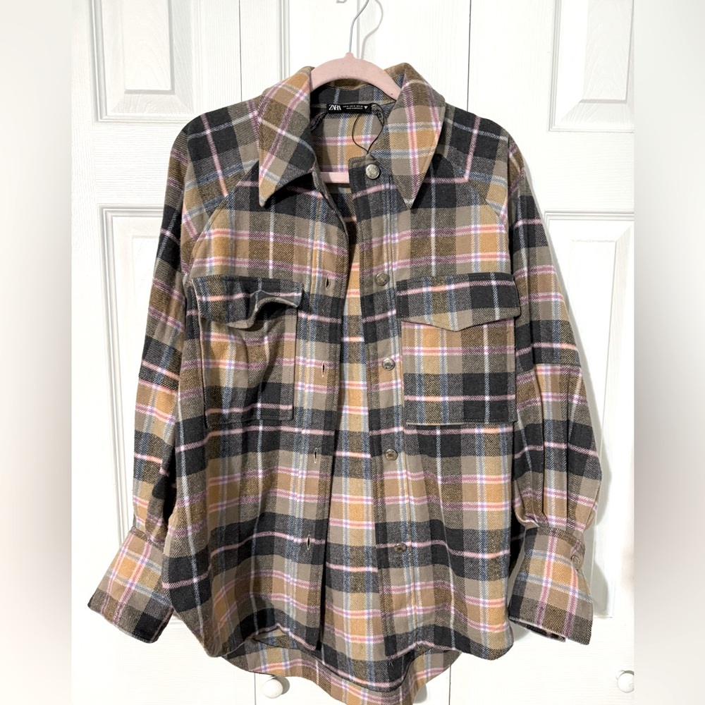 Zara shacket flannel